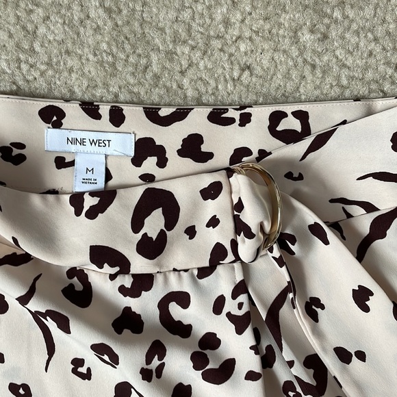 Nine West asymmetric hem Animal Print Wrap Skirt - Picture 3 of 6